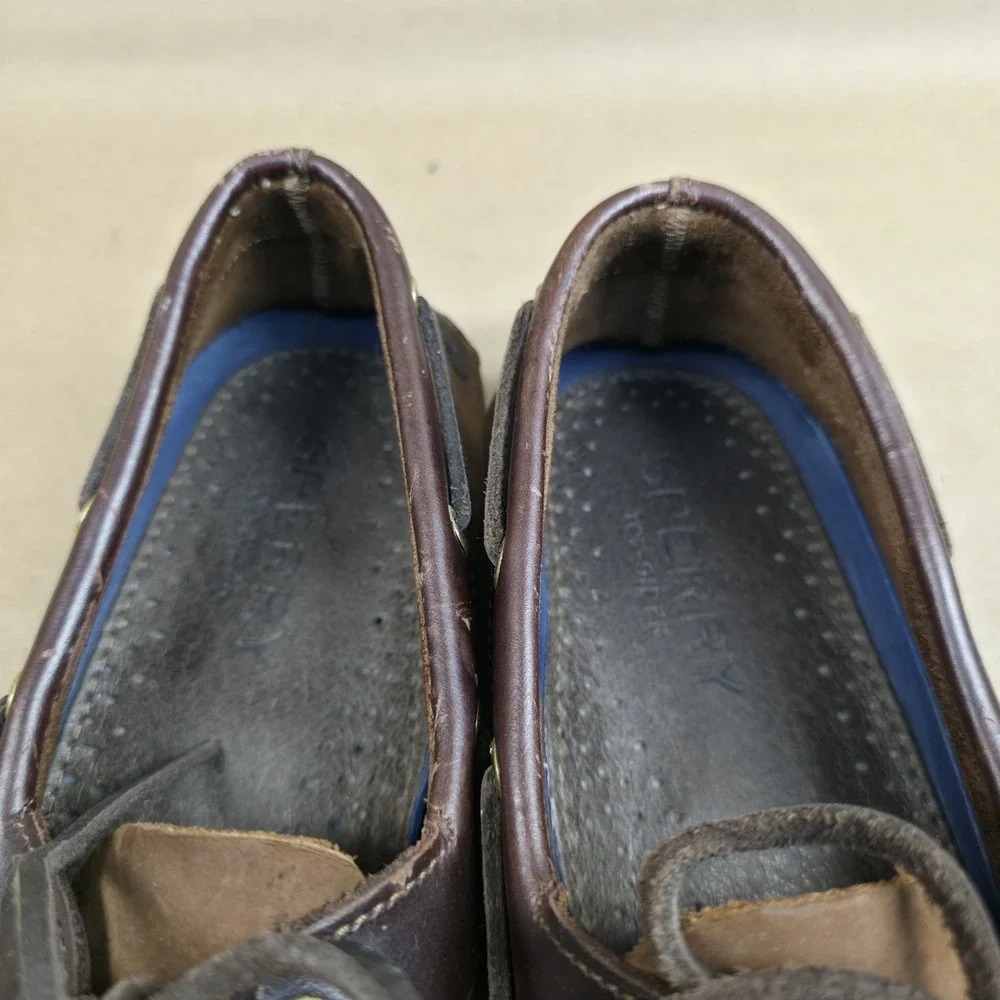 Sperry Men's (SZ 12 M) Authentic Brown Original 2-Eye Boat Shoe Leather 0195412